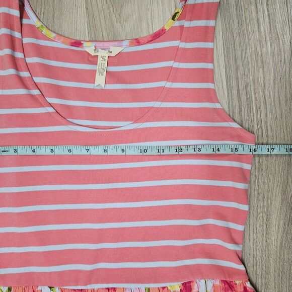Matilda Jane Womens Pink Macaron Happy And Free Floral Stripe Dress Tank Medium - Picture 8 of 12